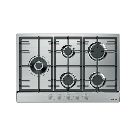 FOSTER 7018032 Piano Cottura 5 Fuochi Inox Accensione Elettrica Griglie Ghisa cm. 75 x 50