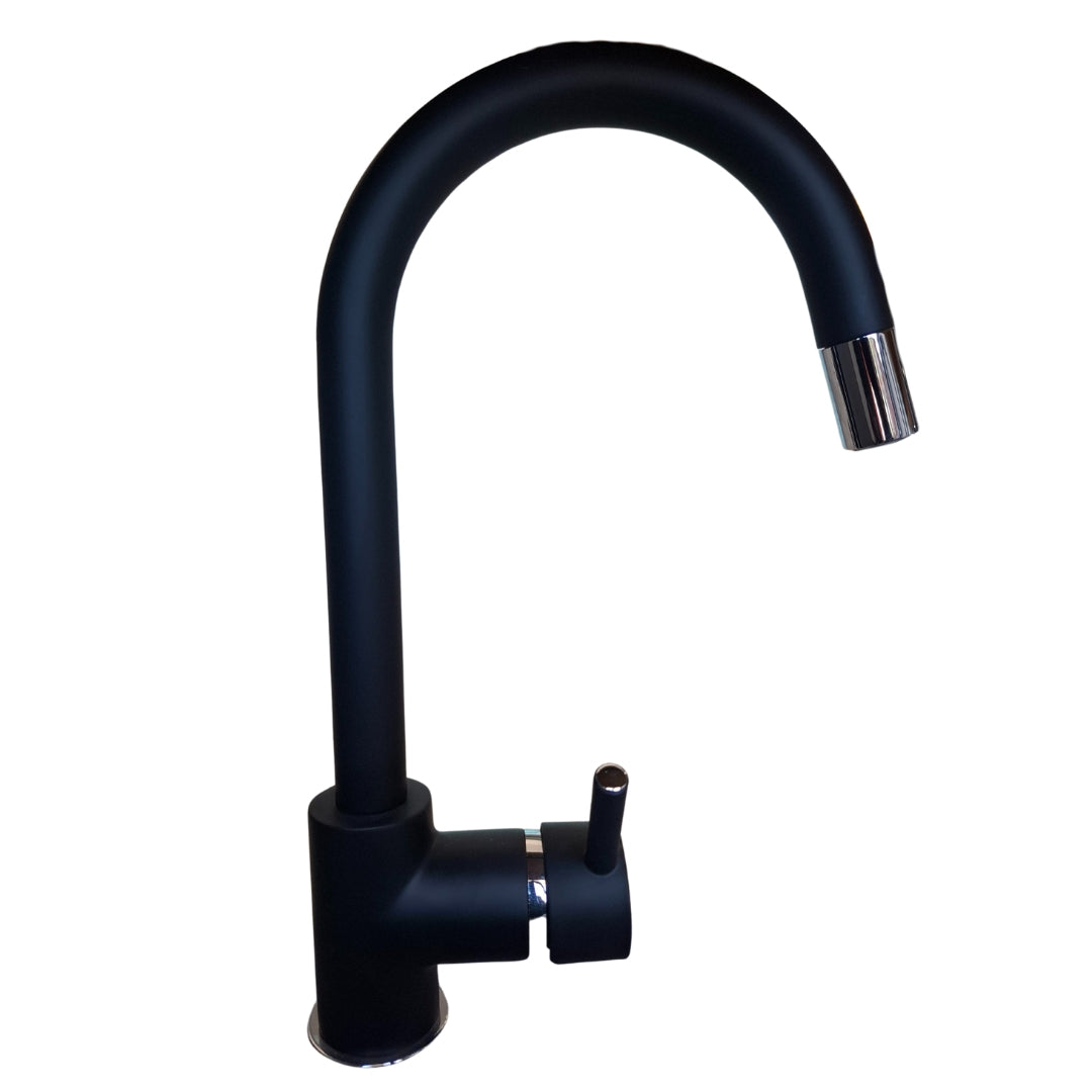 PAINI MILME 78NS591ABSPA Rubinetto Miscelatore Cucina Canna Alta Doccetta Estraibile Nero Opaco