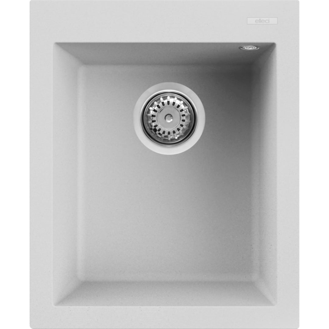 Elleci Quadra 100 LGQ10068 Lavello da Incasso Sopratop 1 Vasca Granitek Matt Bianco 68 cm. 41 x 50
