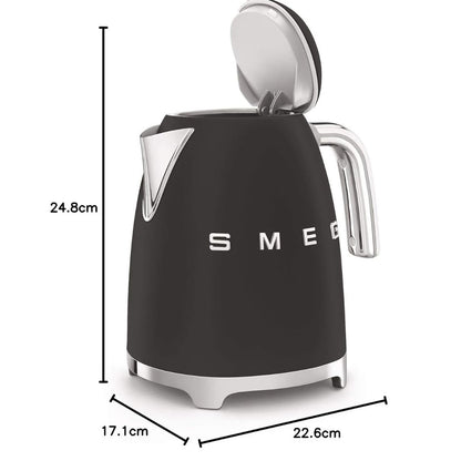 SMEG KLF03BLMEU Bollitore Elettrico Nero 1,7 L Style 50’s Manico Ergonomico