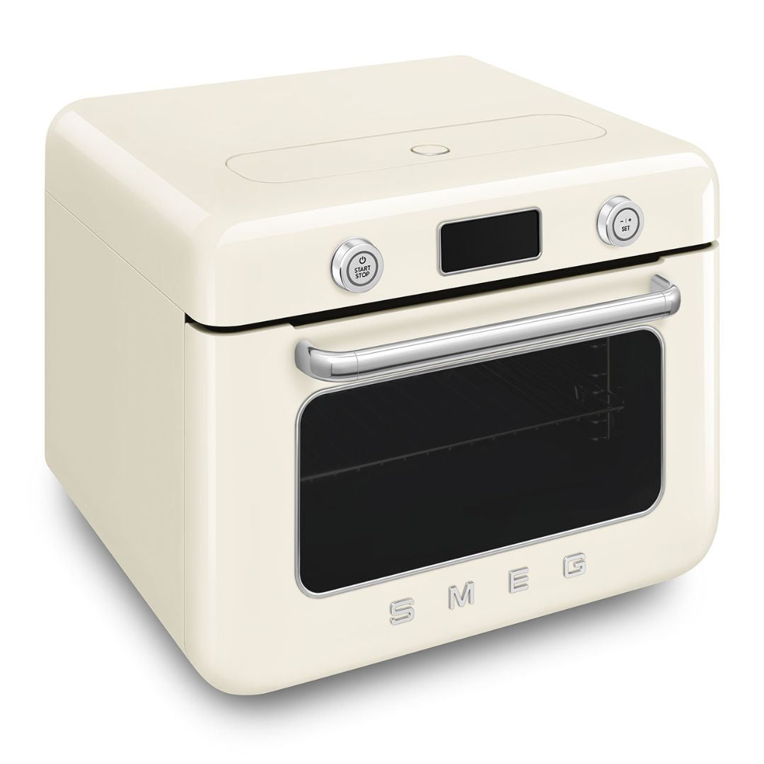 SMEG COF01CREU Forno Combinato Vapore da Appoggio Panna Lucido Estetica 50’s Style