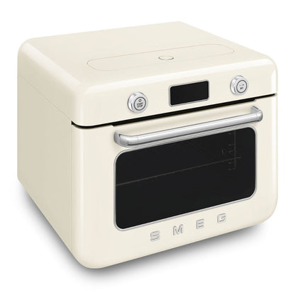 SMEG COF01CREU Forno Combinato Vapore da Appoggio Panna Lucido Estetica 50’s Style