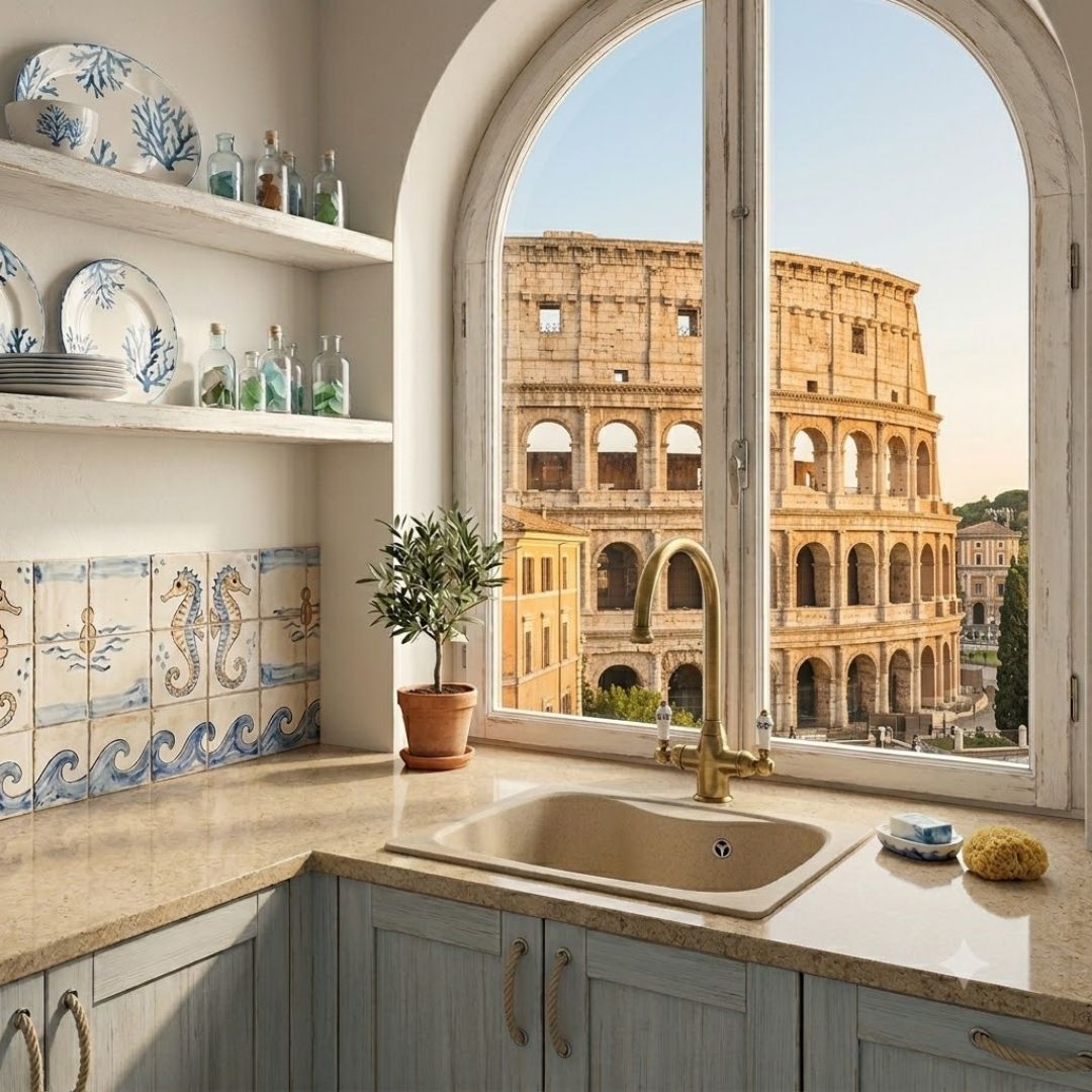 ELLECI FOX 200 LGF20051 Lavello da Incasso 1 Vasca Sopratop Granitek Avena mm. 584 x 504