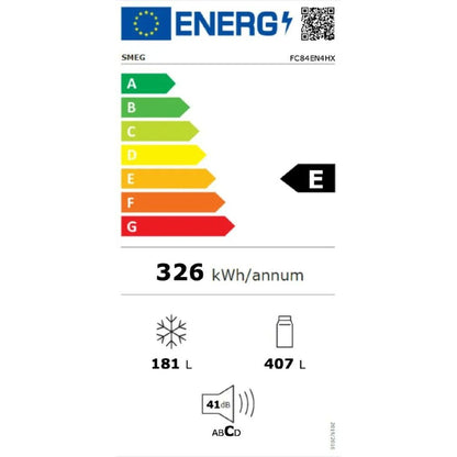 SMEG FC84EN4HX Frigorifero e Congelatore Combinato Total No Frost cm. 84 x 186