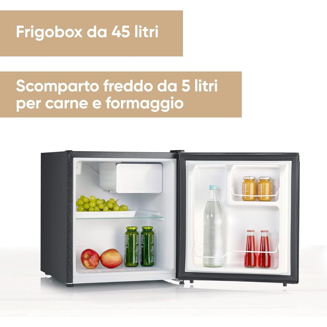 SEVERIN KB8879 Mini Frigorifero 45L con Congelatore 5L Nero Libera Installazione mm. 445 x 478
