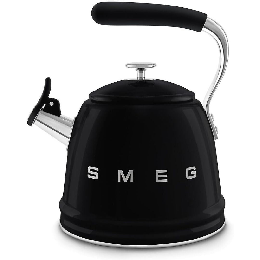 SMEG WKF01BL Bollitore Fischio Nero 50’s Style Capacità 2,3 L Manico Ergonomico
