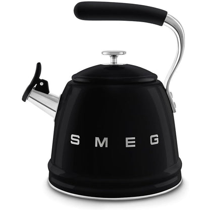 SMEG WKF01BL Bollitore Fischio Nero 50’s Style Capacità 2,3 L Manico Ergonomico