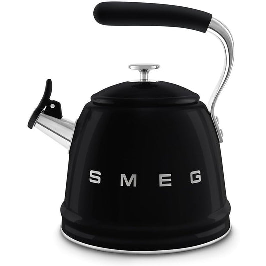 SMEG WKF01BL Bollitore Fischio Nero 50’s Style Capacità 2,3 L Manico Ergonomico