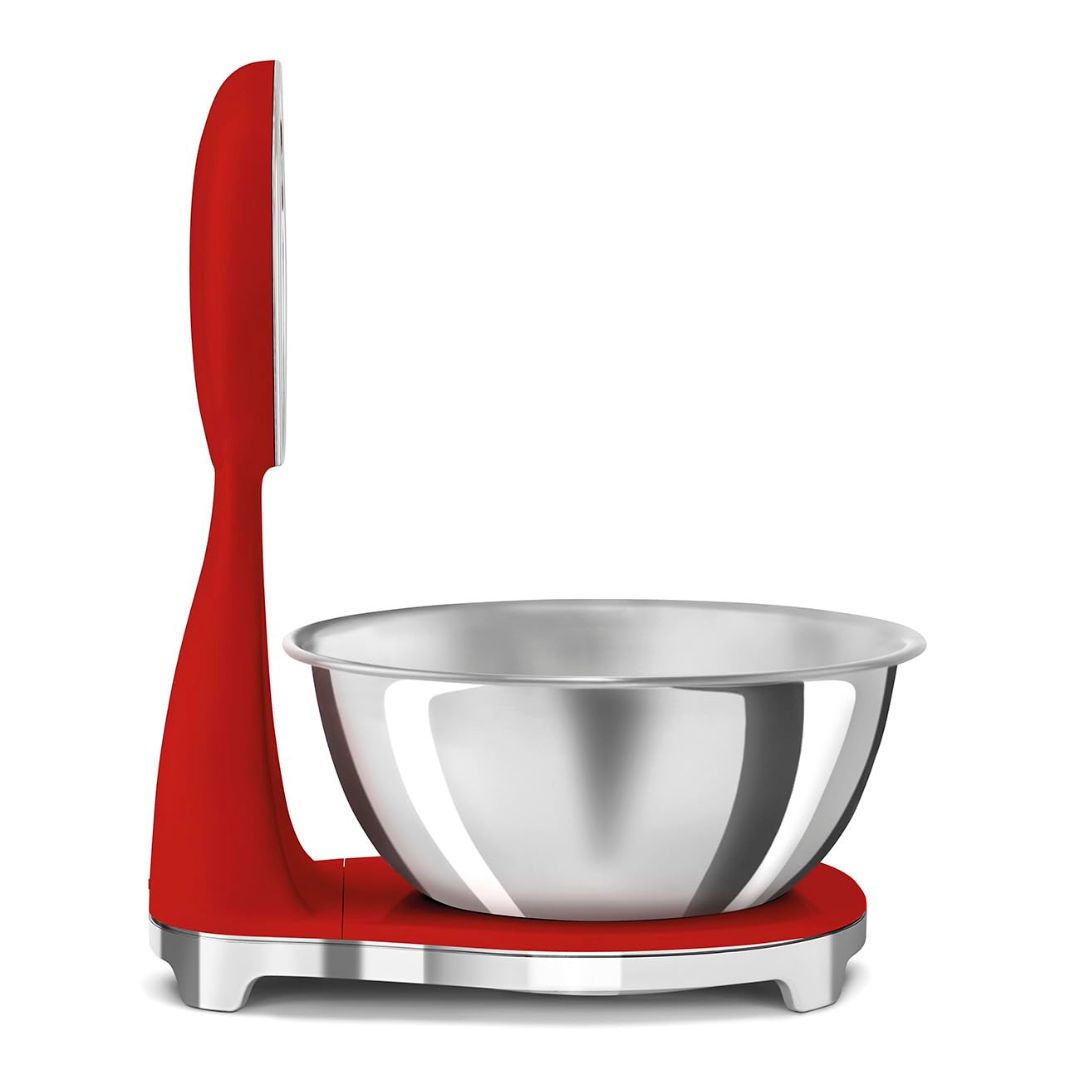 SMEG KSF01RDWW Bilancia Cucina Digitale Analogica Rossa Ciotola Inox 1,8 L