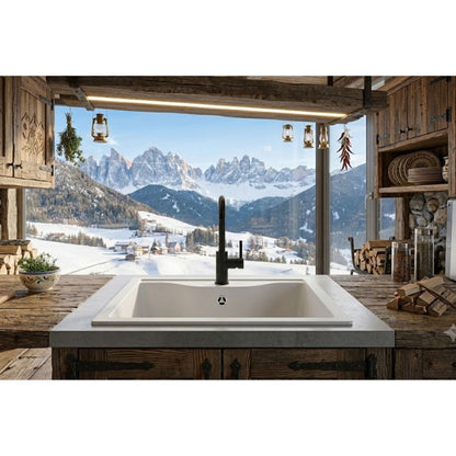 ELLECI FOX 200 LGF20068 Lavello da Incasso 1 Vasca Sopratop Bianco Granitek mm. 584 x 504