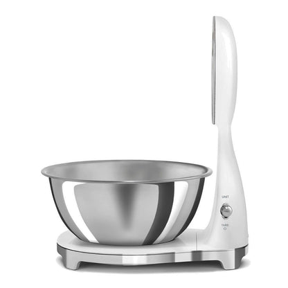 SMEG KSF01WHWW Bilancia Cucina Digitale Analogica Ciotola Inox Bianca 5 Kg