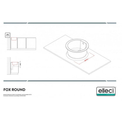 ELLECI LGFROU68 Lavello da Incasso 1 Vasca Circolare Sopratop Granitek Bianco 68 Diam. 45 cm
