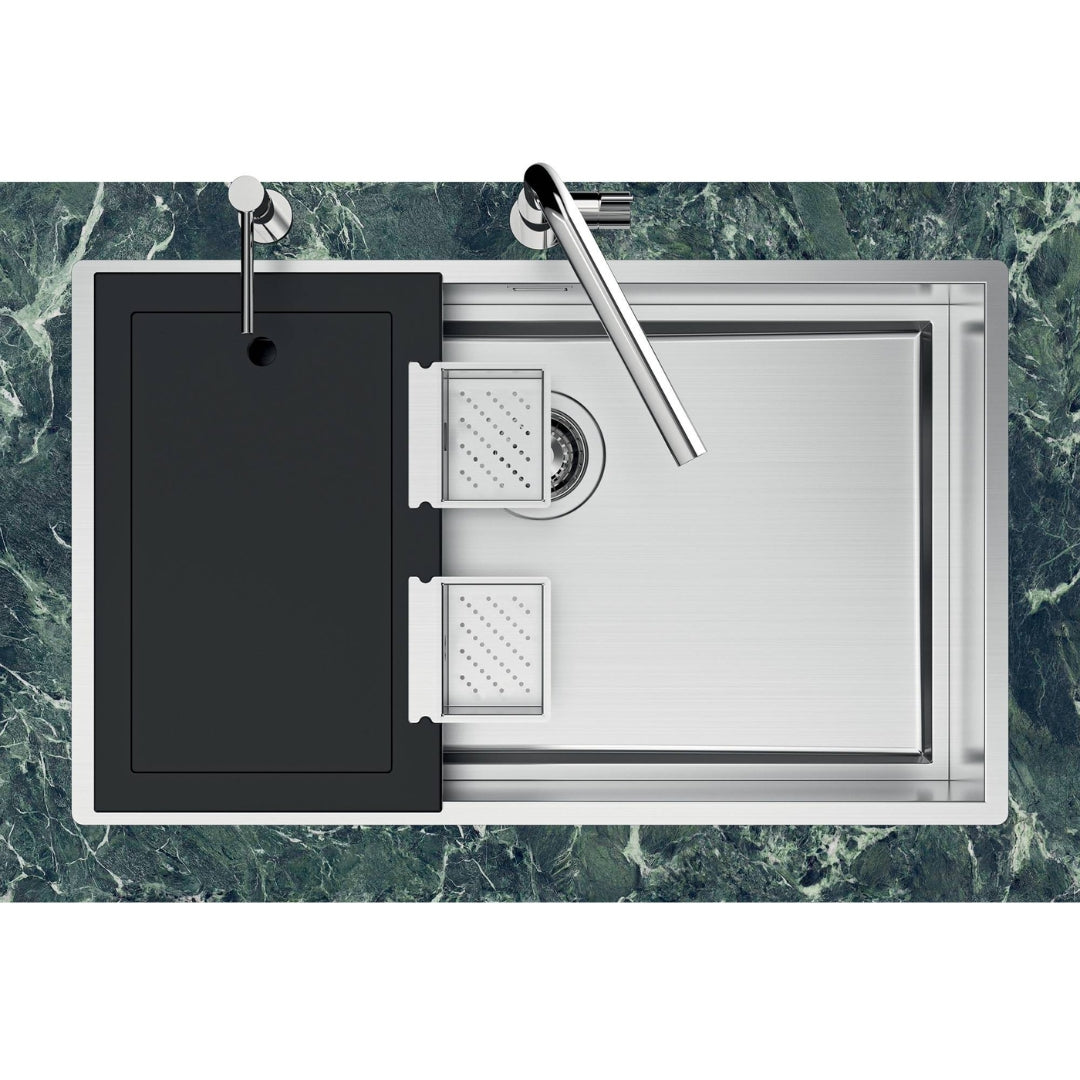 Foster Quadra Evo 1255050 Lavello Incasso 1 Vasca Inox Sopratop/Filotop cm. 57 x 47