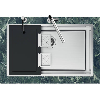 Foster Quadra Evo 1255050 Lavello Incasso 1 Vasca Inox Sopratop/Filotop cm. 57 x 47