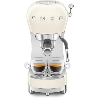 SMEG ECF02CREU Macchina Da Caffè Espresso Manuale 50's Style 1350W Panna