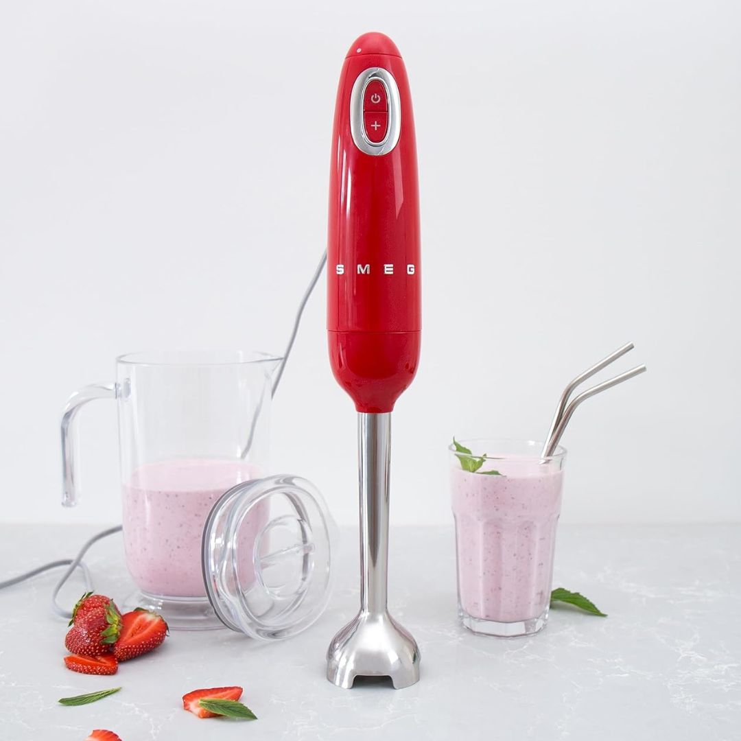 SMEG PED HBF11RDEU Frullatore a Immersione Antiscivolo Avvolgicavo 700W Rosso 50' Style