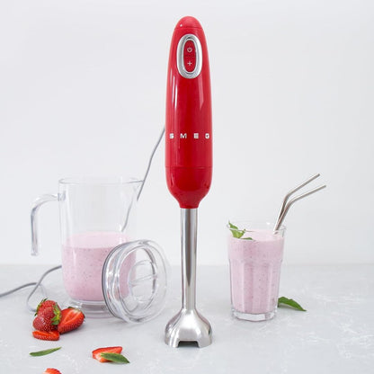 SMEG PED HBF11RDEU Frullatore a Immersione Antiscivolo Avvolgicavo 700W Rosso 50' Style