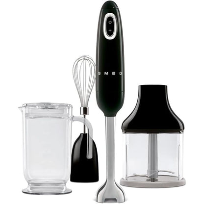 SMEG HBF03BLEU Frullatore a Immersione con Frusta Tritatutto Nero 700W
