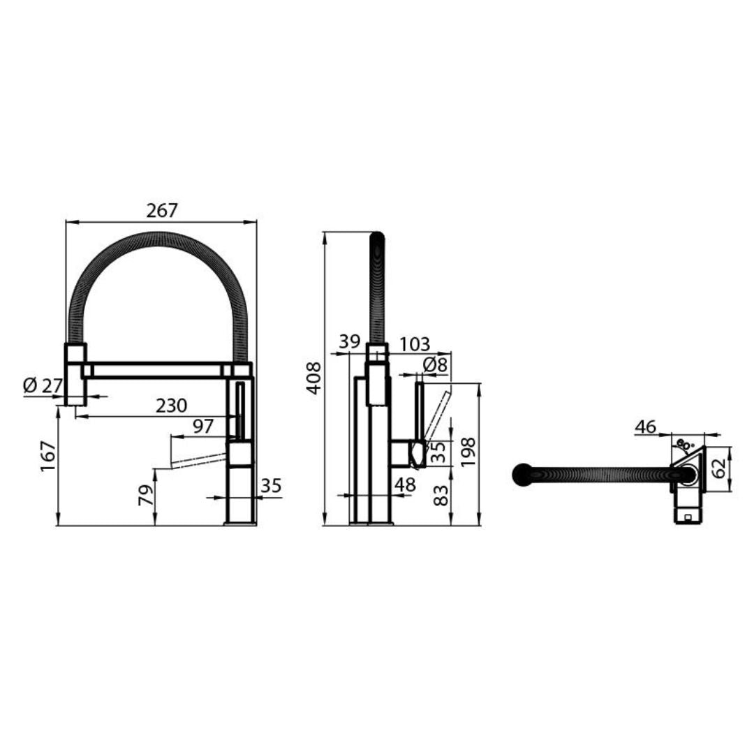 FOSTER GK 8488000 Miscelatore Monocomando Cucina Cromato con Canna Girevole Snodabile