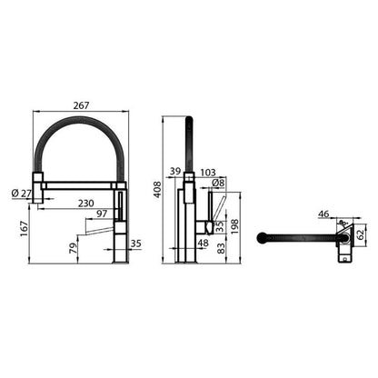 FOSTER GK 8488000 Miscelatore Monocomando Cucina Cromato con Canna Girevole Snodabile