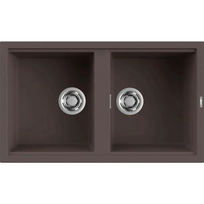 Elleci Best 450 LKB45087 Lavello 2 Vasche Incasso Sopratop Keratek Cocoa cm. 86 x 51