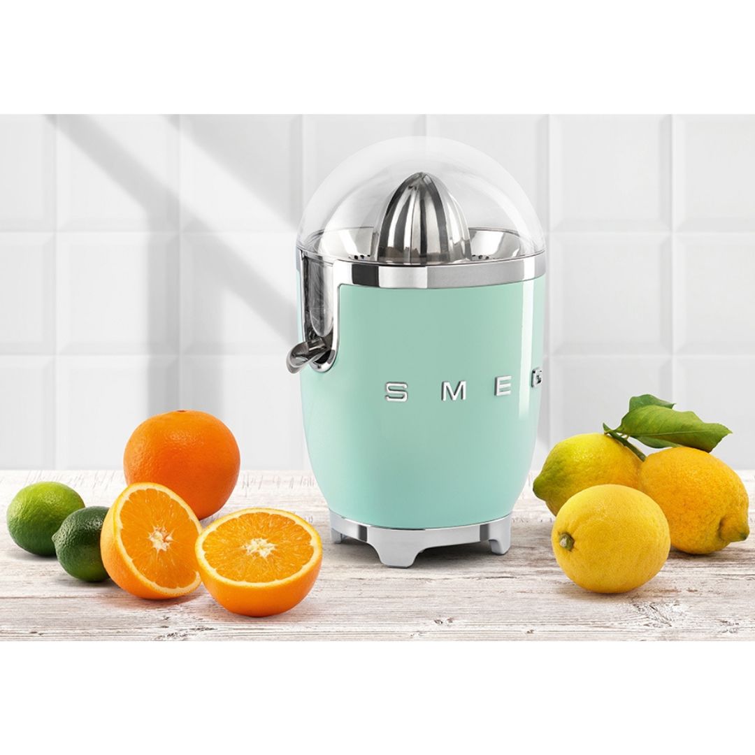 SMEG CJF11PBEU Spremiagrumi Elettrico Azzurro 70W Antigoccia Inox 50’s Style