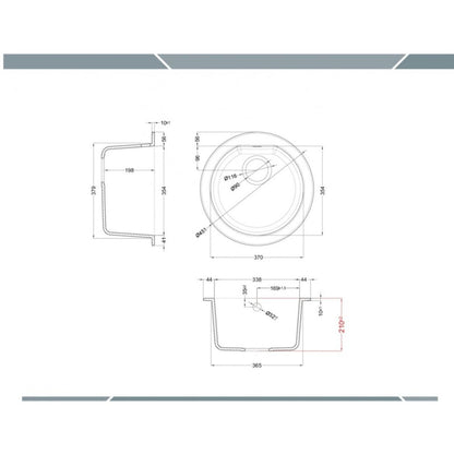 ELLECI LGFROU68 Lavello da Incasso 1 Vasca Circolare Sopratop Granitek Bianco 68 Diam. 45 cm