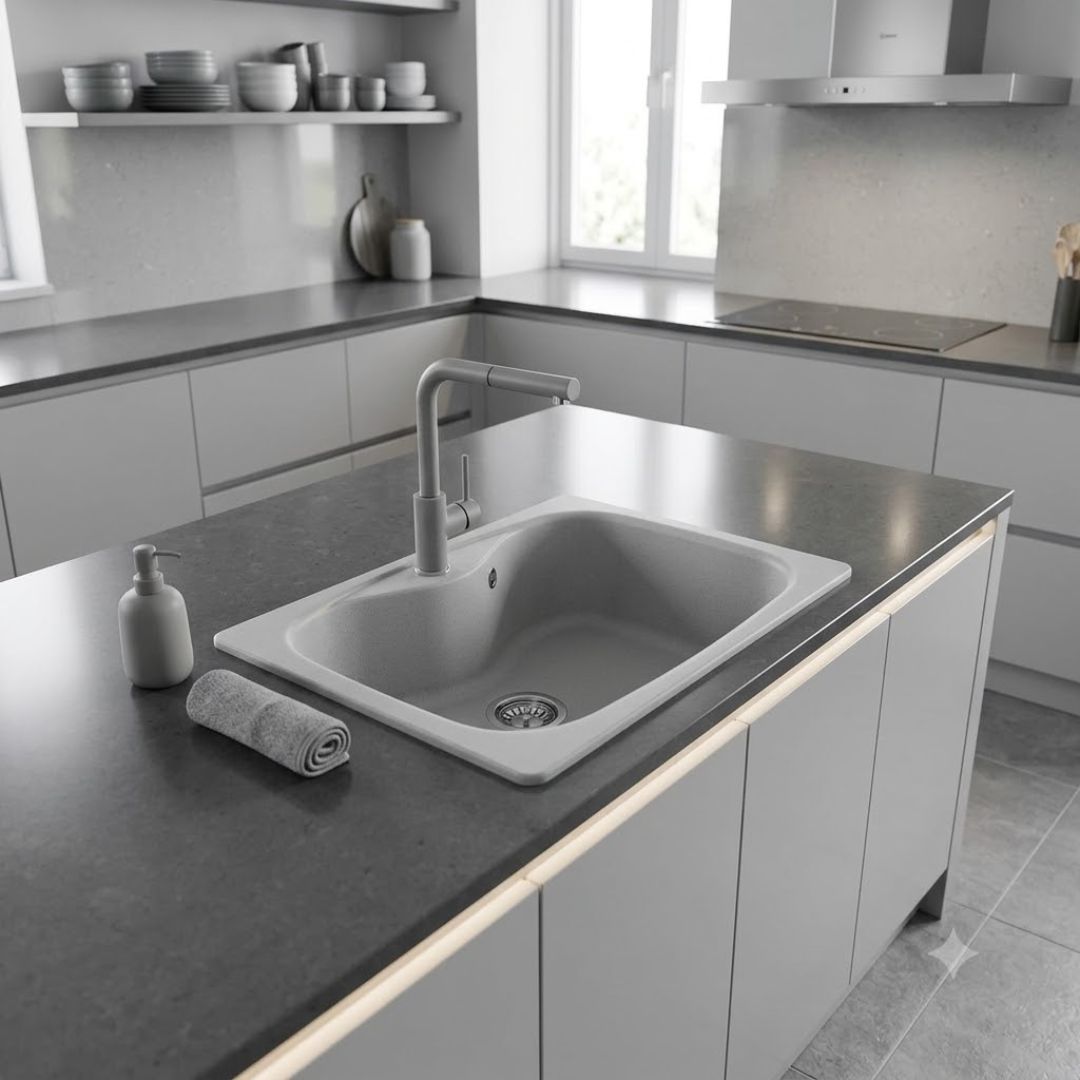 Elleci Fox 200 LMF20079 Lavello Incasso Cucina 1 Vasca Aluminium Metaltek cm. 58 x 50