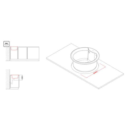 Elleci Ego Round LGEROU68 Lavello Tondo Incasso Sopratop Granitek Bianco Titano Diam. mm. 485