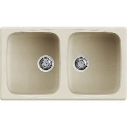 Elleci Master 450 LGM45062 Lavello 2 Vasche Reversibile Sopratop Granitek Bianco Antico cm. 86 x 50