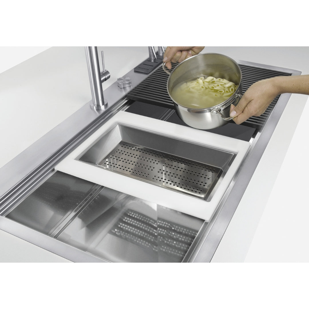 Foster Milano 1011050 Lavello Filotop Acciaio Inox Spazzolato 1 Vasca Diamantata cm. 52 x 56