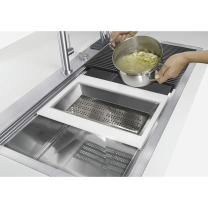 Foster Milano 1011050 Lavello Filotop Acciaio Inox Spazzolato 1 Vasca Diamantata cm. 52 x 56
