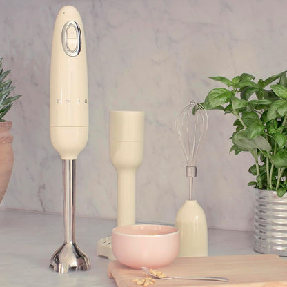 SMEG PED HBF11CREU Frullatore a Immersione Impugnatura Antiscivolo Avvolgicavo Crema 50' Style