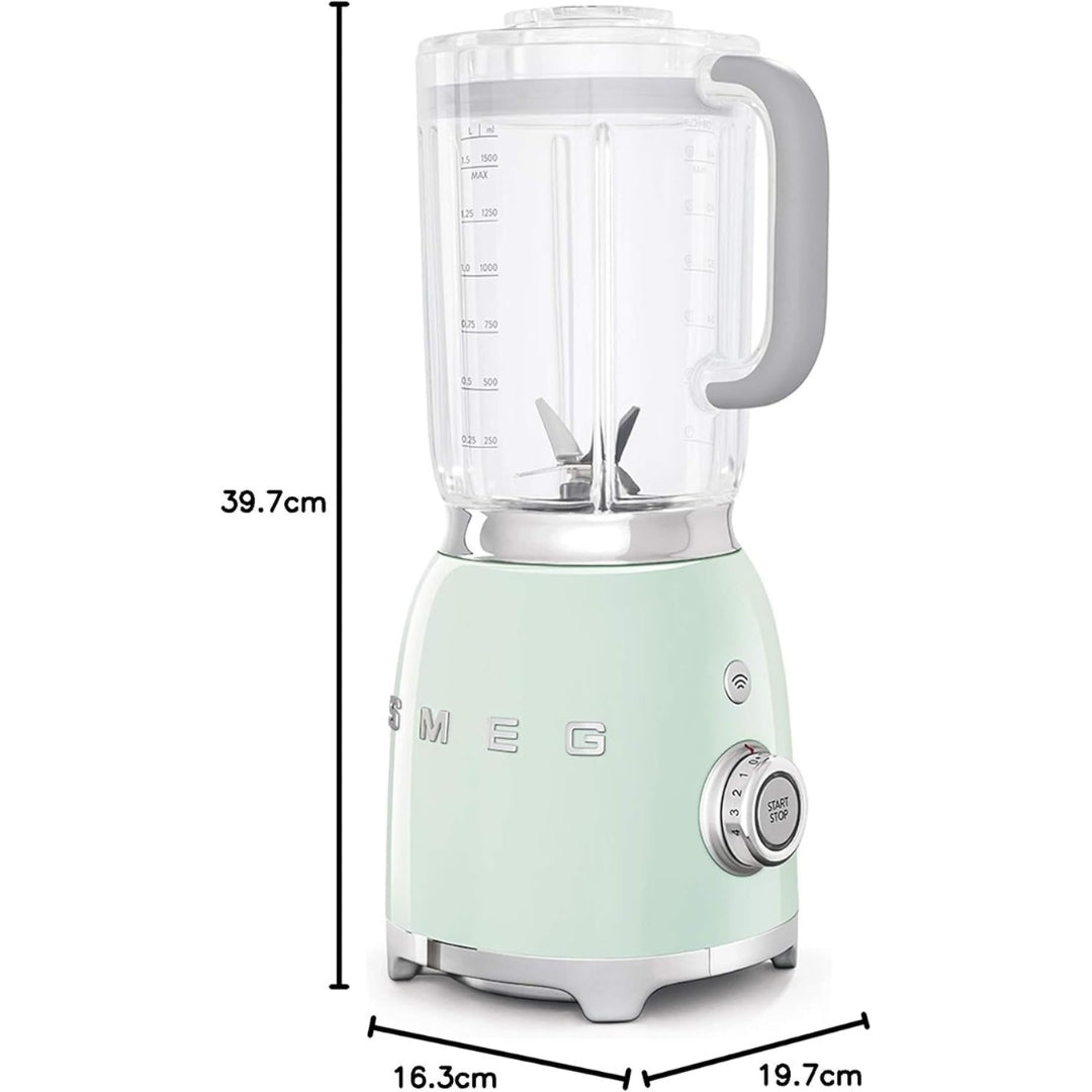Smeg BLF01PGEU Frullatore da Tavolo 1,5Lt. 4 Velocità 800W Verde Antiscivolo