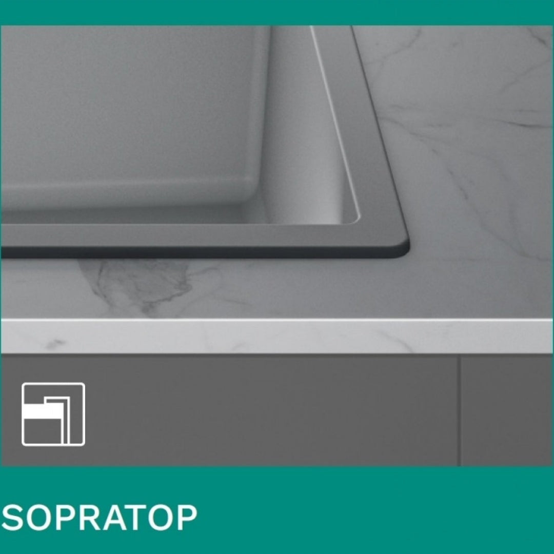 Elleci Quadra 100 LGQ10062 Lavello da Incasso 1 Vasca Sopratop Granitek Bianco Antico cm. 41 x 50