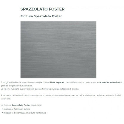 FOSTER 7038052 Piano Cottura da Incasso a Gas Angolare  5 Fuochi Acciaio Inox Satinato Griglie in Ghisa cm. 83 x 83