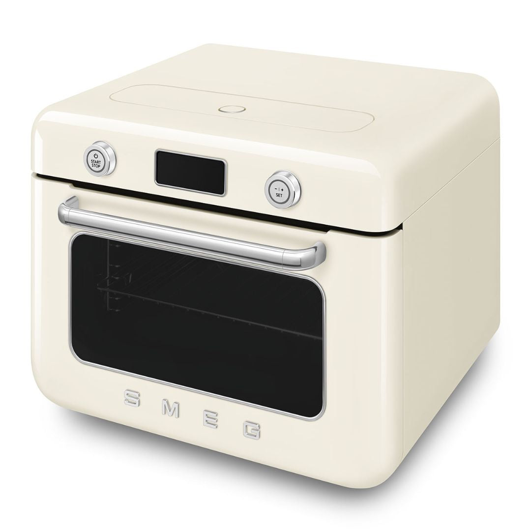 SMEG COF01CREU Forno Combinato Vapore da Appoggio Panna Lucido Estetica 50’s Style