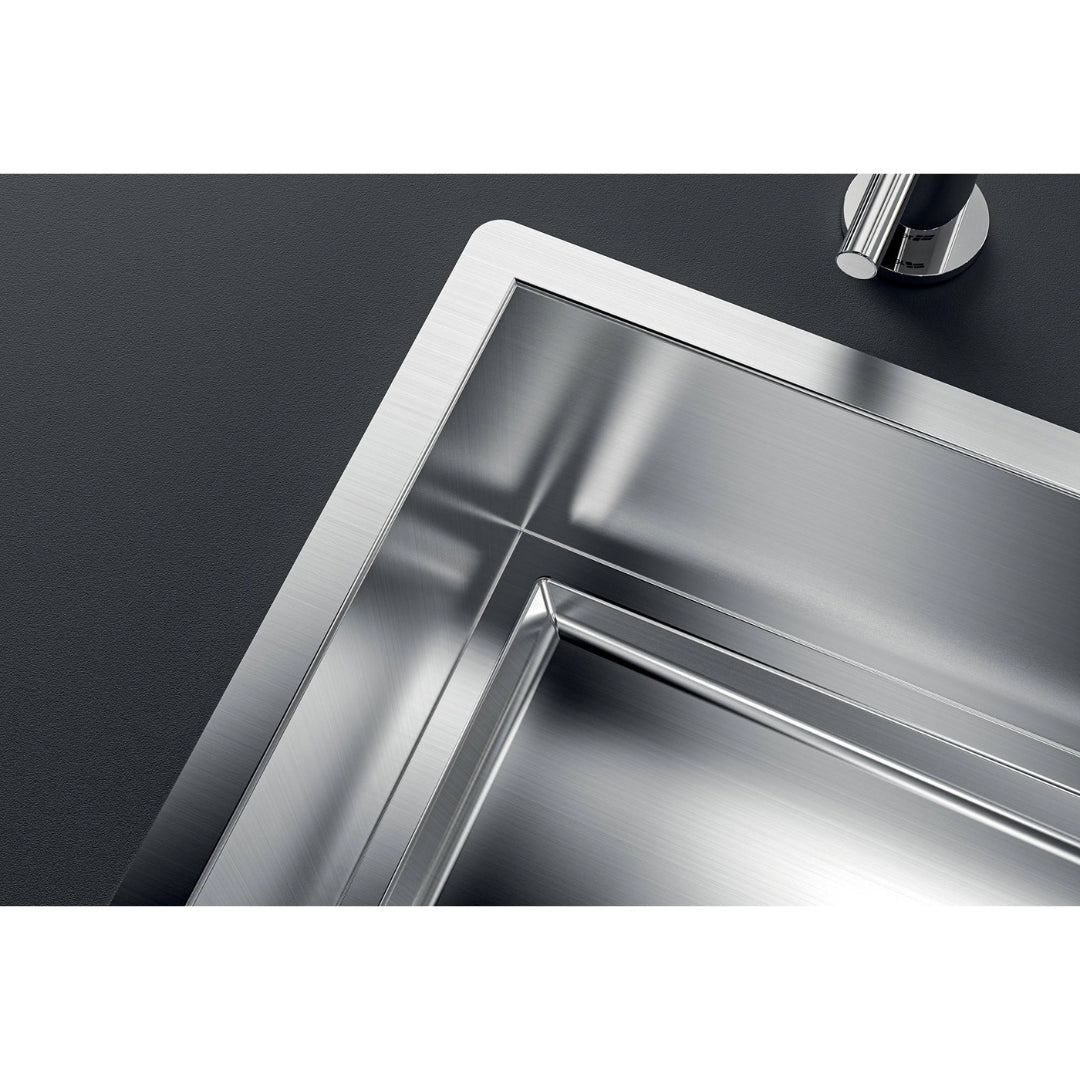 Foster Quadra Evo 1257050 Lavello 1 Vasca Incasso Filotop Acciaio Inox Spazzolato cm. 78 x 47