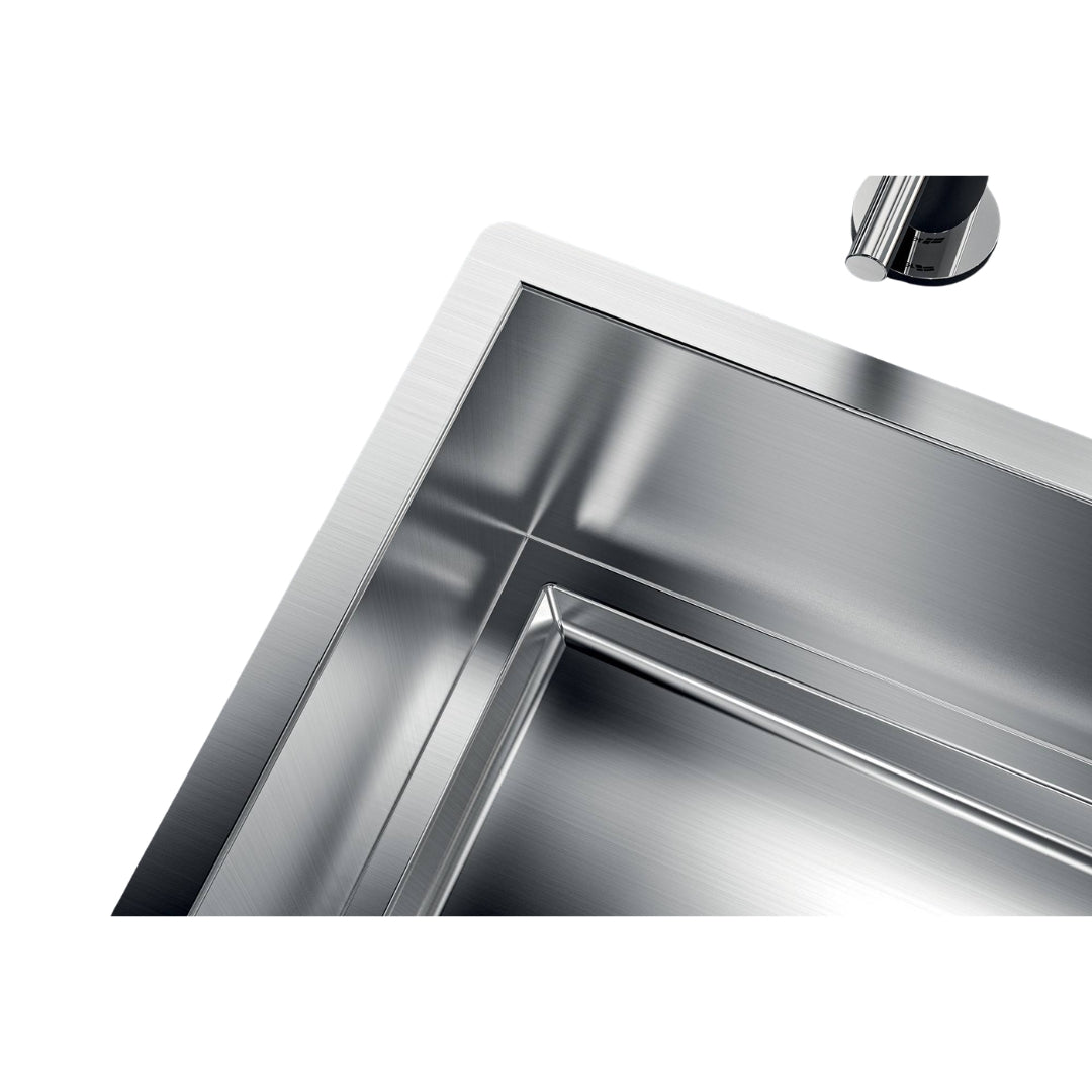 Foster Quadra Evo 1255050 Lavello Incasso 1 Vasca Inox Sopratop/Filotop cm. 57 x 47