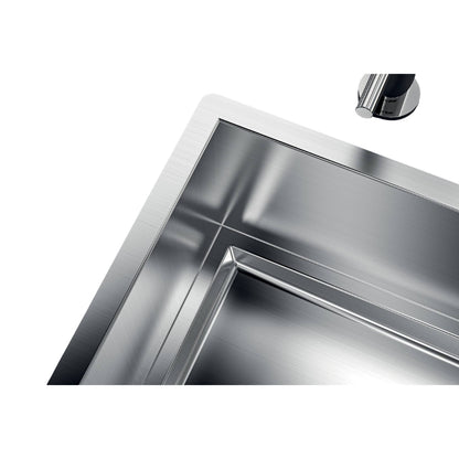 Foster Quadra Evo 1255050 Lavello Incasso 1 Vasca Inox Sopratop/Filotop cm. 57 x 47