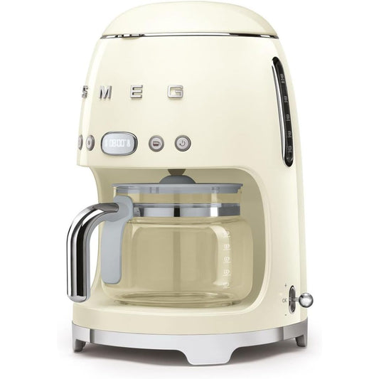SMEG DCF02CREU Macchina Caffè Filtro 50’s Style 10 Tazze Aroma Regolabile Panna
