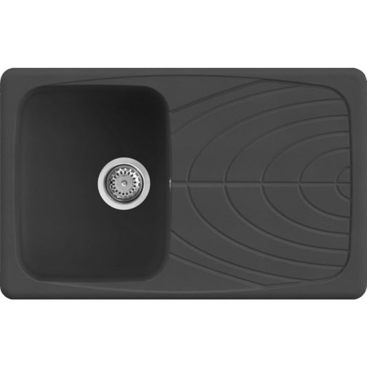 ELLECI MASTER 300 LGM30059 Lavello 1 Vasca Gocciolatoio Reversibile Sopratop Granitek Classic Antracite cm. 79 x 50
