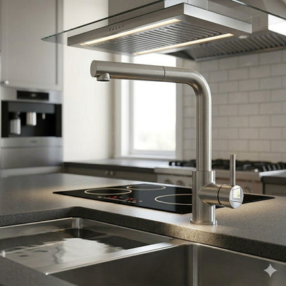 NEWFORM REAL 63425X/50.050 Miscelatore Cucina Inox Doccia Estraibile Bocca Girevole
