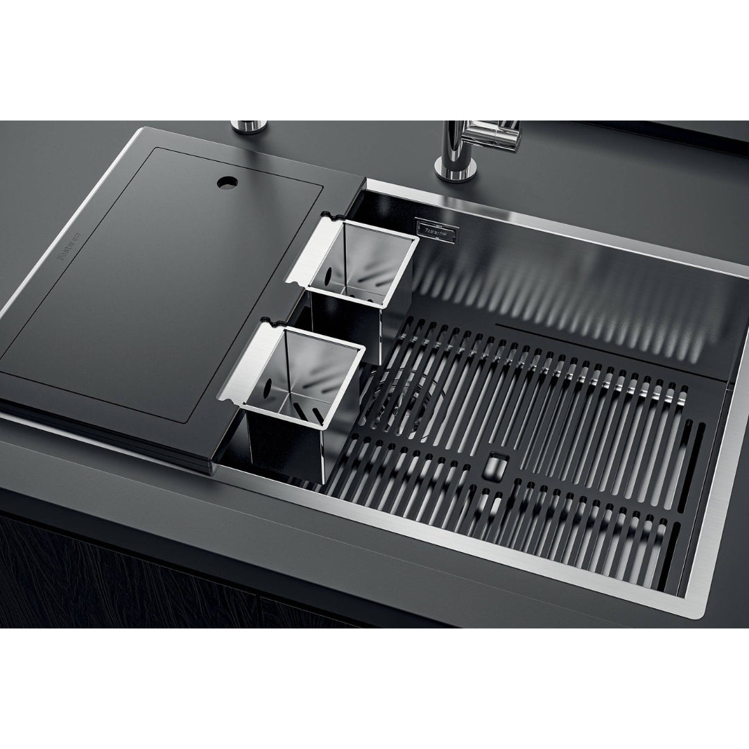Foster Quadra Evo 1257050 Lavello 1 Vasca Incasso Filotop Acciaio Inox Spazzolato cm. 78 x 47