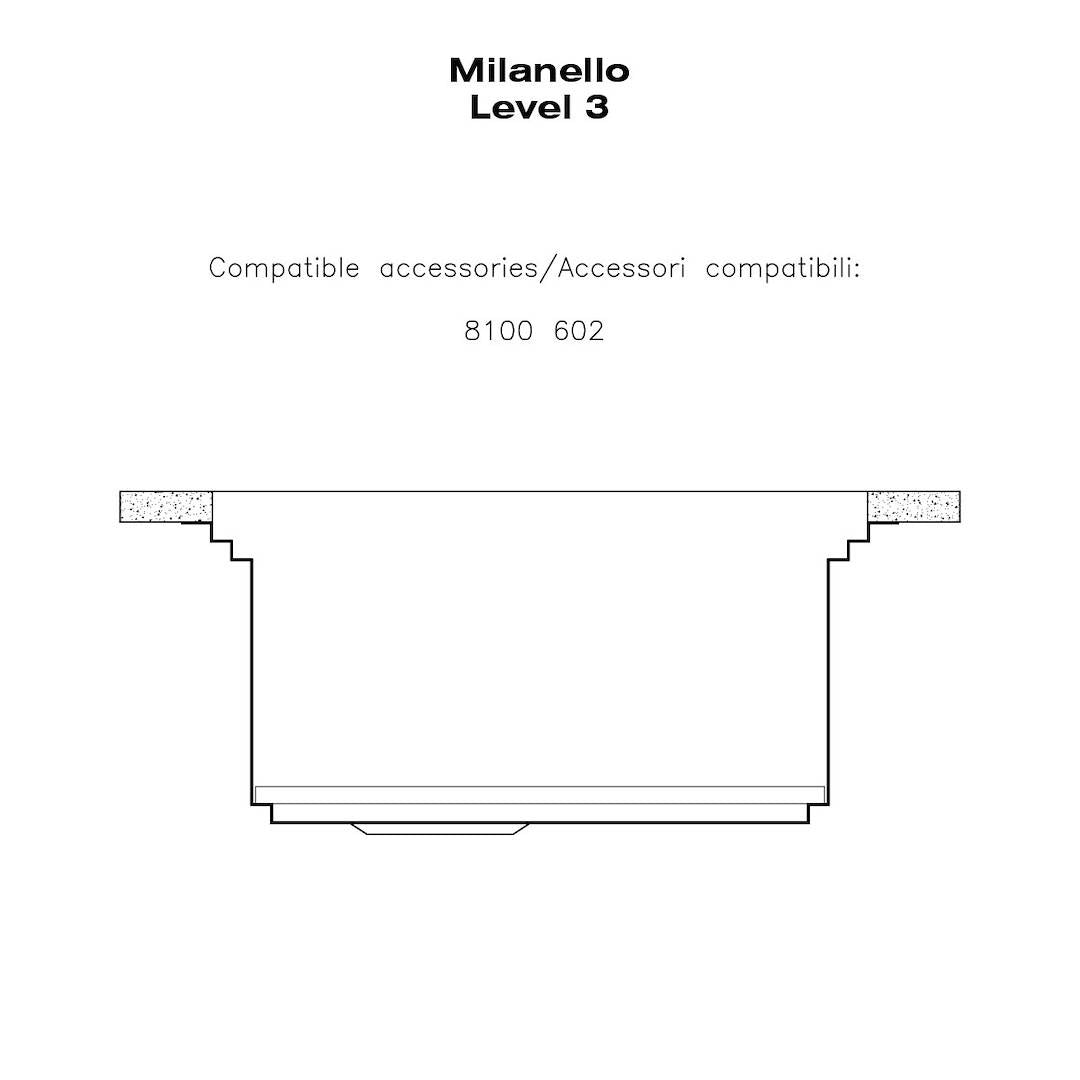 Foster Milanello 1040052 Lavello Filotop 1 Vasca Sinistra Gocciolatoio Destra Acciaio inox mm. 806 x 520