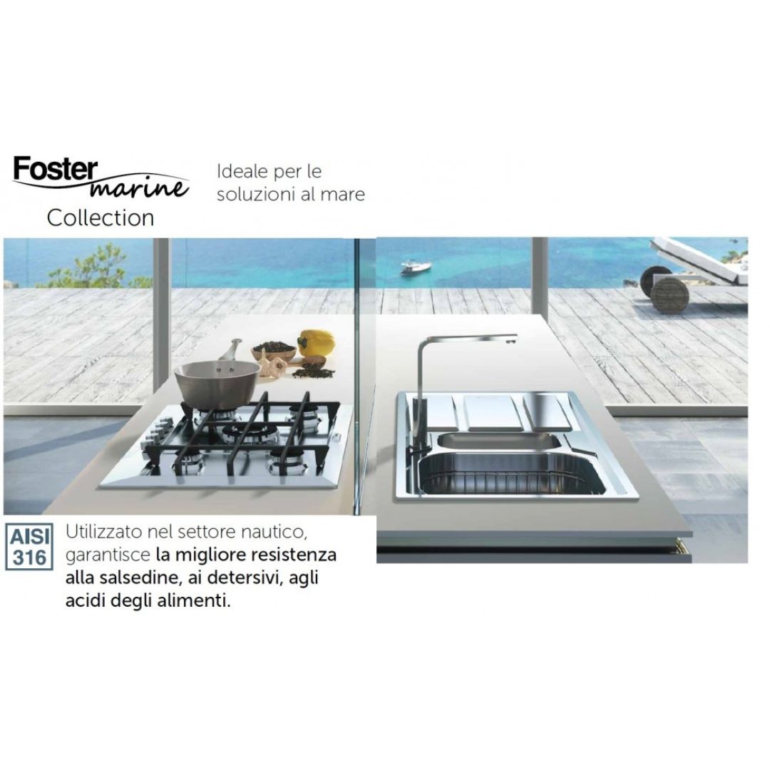 Foster Marine Skin 8424100 Miscelatore Inox Satinato Girevole Doccia Estraibile