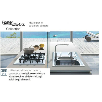 Foster Marine Skin 8424100 Miscelatore Inox Satinato Girevole Doccia Estraibile