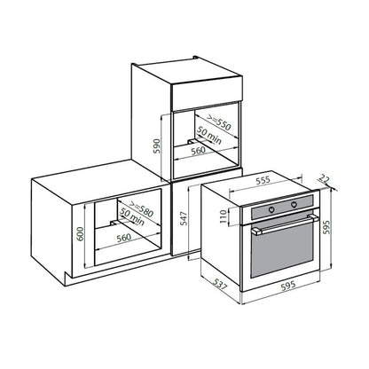 Foster 7142054 Forno Elettrico Multifunzione Incasso 70 Lt Inox Anti-touch cm. 60 x 60