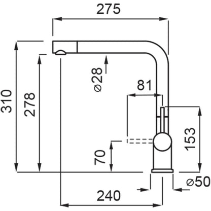 ELLECI MGKSTR48 Rubinetto Miscelatore Cucina Canna Alta Doccetta Estraibile Cemento 48