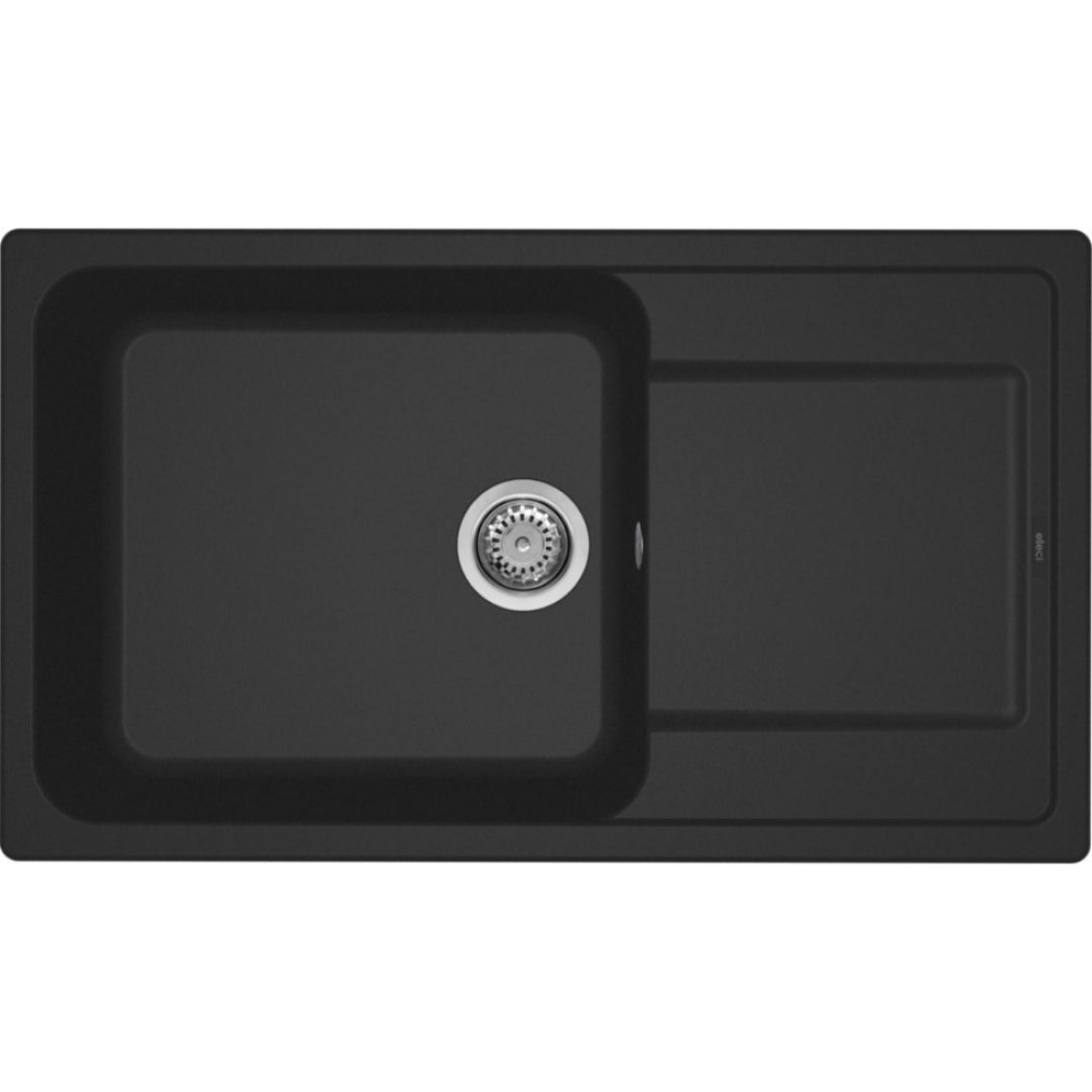 ELLECI LIFE 450 LG241040 Lavello 1 Vasca Gocciolatoio Reversibile Granitek Nero G40 cm. 86X50